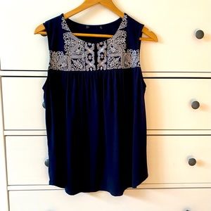 Adrianna Papell Sleeveless Top Blue